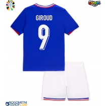 Otroški Nogometni dresi Francija Olivier Giroud #9 Domači EP 2024 Kratek Rokav (+ Kratke hlače)